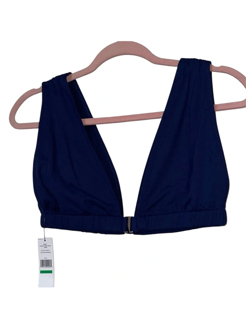 CARMEN MARC VALVO Bikini Top In Blue size L NWT - Picture 3 of 5